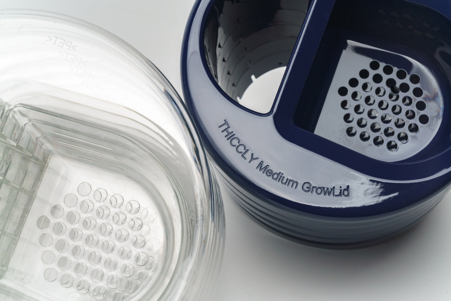 THICCLY GrowLid - Kratky Hydroponics Moss Pole System (Clear)